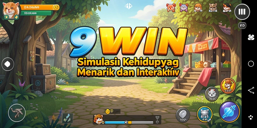 Tampilan gameplay simulasi kehidupan di 9WIN yang interaktif.