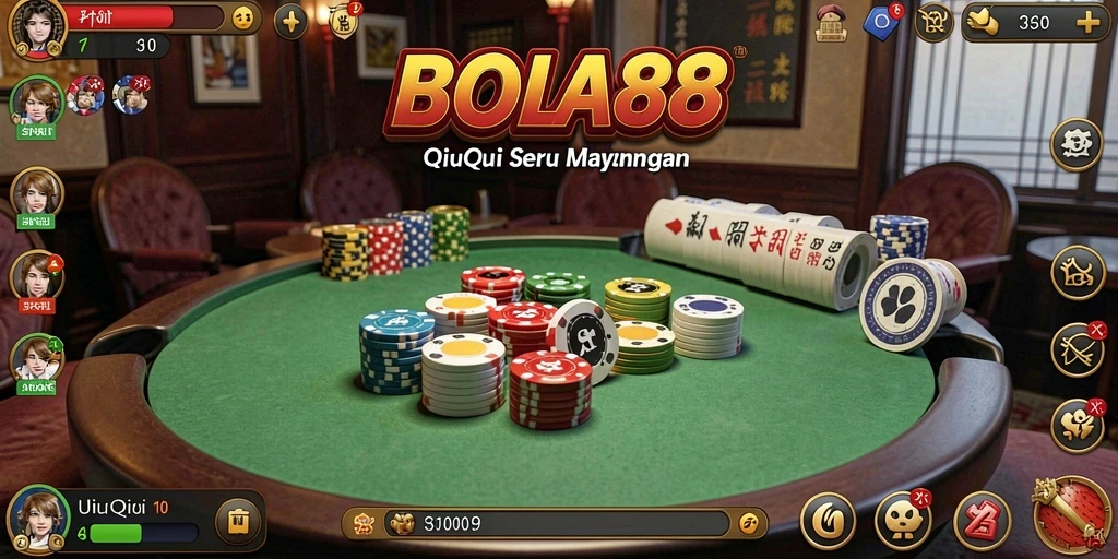 Screenshot BOLA88 menunjukkan aksi seru dalam permainan QiuQiu.