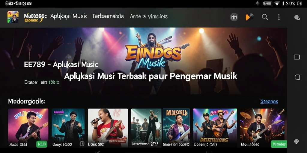 Screenshot EE789 menunjukkan antarmuka menarik saat pengguna bermain musik.