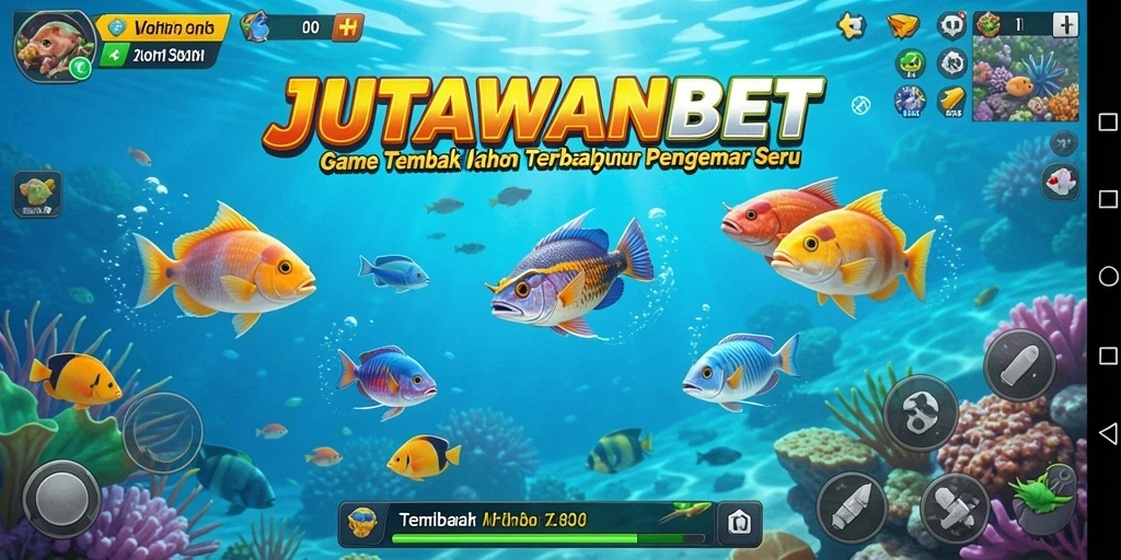 Tampilan seru dari gameplay Tembak Ikan JUTAWANBET.