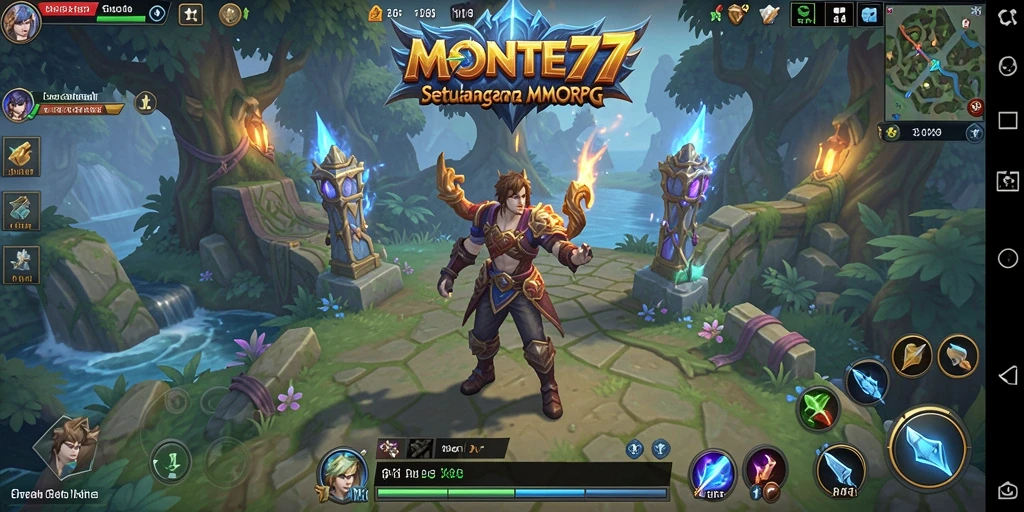 Screenshot utama <strong>MONTE77</strong> menampilkan aksi seru dalam pertempuran MMORPG.