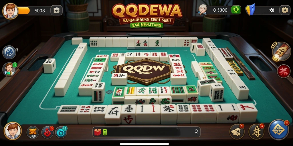 Screenshot QQDEWA menampilkan gameplay seru Mahjong yang penuh strategi.