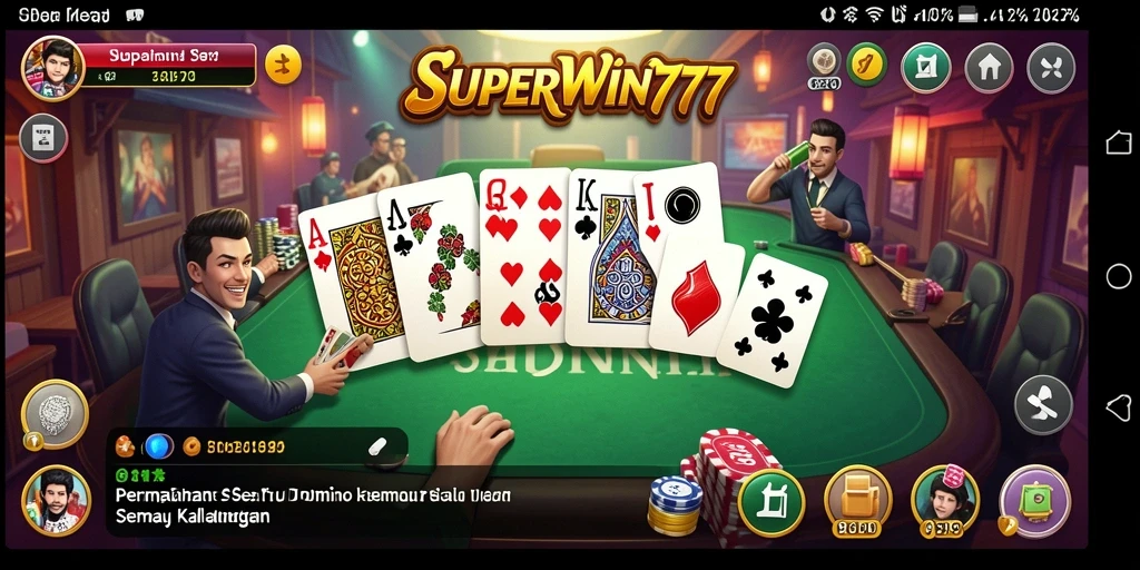 Tangkapan layar gameplay SUPERWIN777 yang menampilkan serunya permainan Domino.