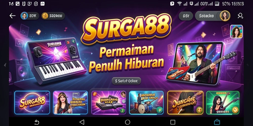 Tampilan gameplay SURGA88 dengan serunya bermain musik.