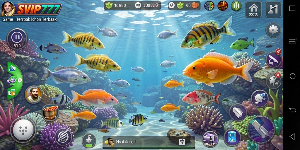 Tampilan menarik dari gameplay SVIP777 saat menembak ikan.