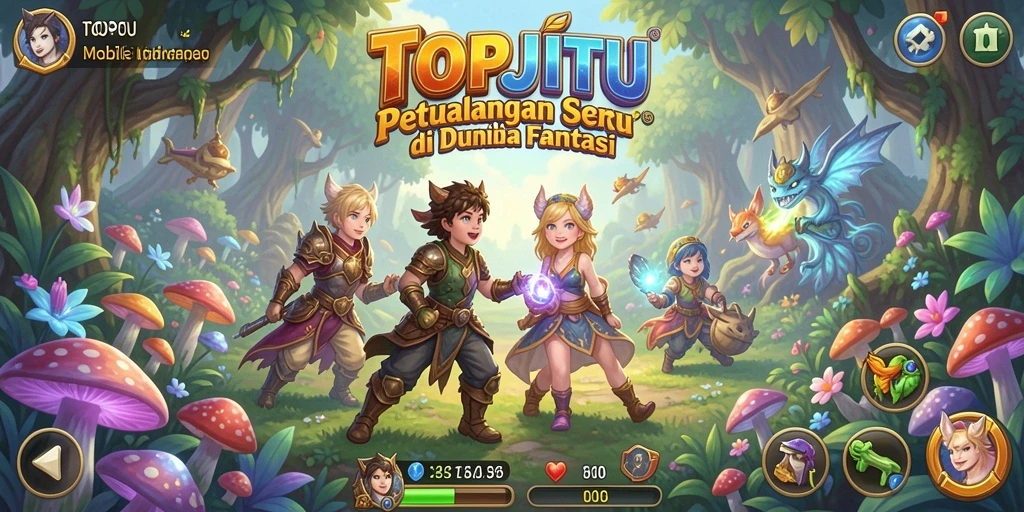 Tampilan gameplay TOPJITU yang menarik dan penuh aksi petualangan.