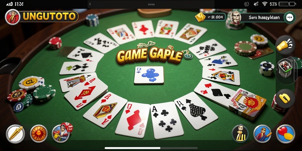 Tampilan gameplay seru UNGUTOTO saat bermain Gaple.
