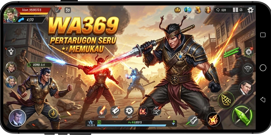 Tampilan seru dari gameplay WA369 saat pertarungan berlangsung.